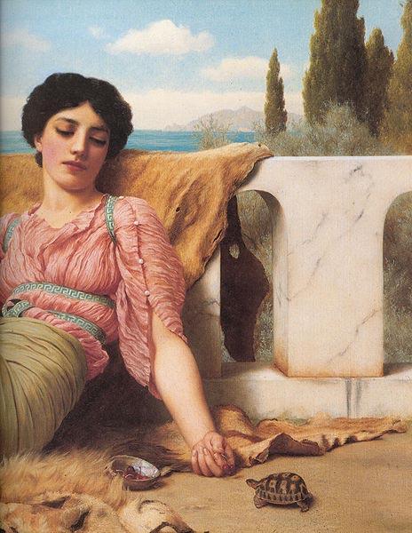 John William Godward A Quiet Pet